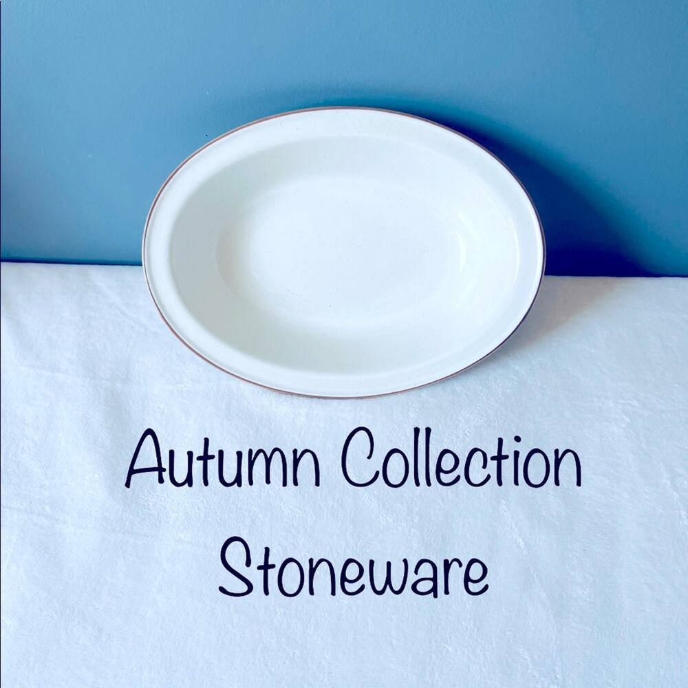 Vintage Autumn Collection Speckled Stoneware Serving Dish Bowl Cookware